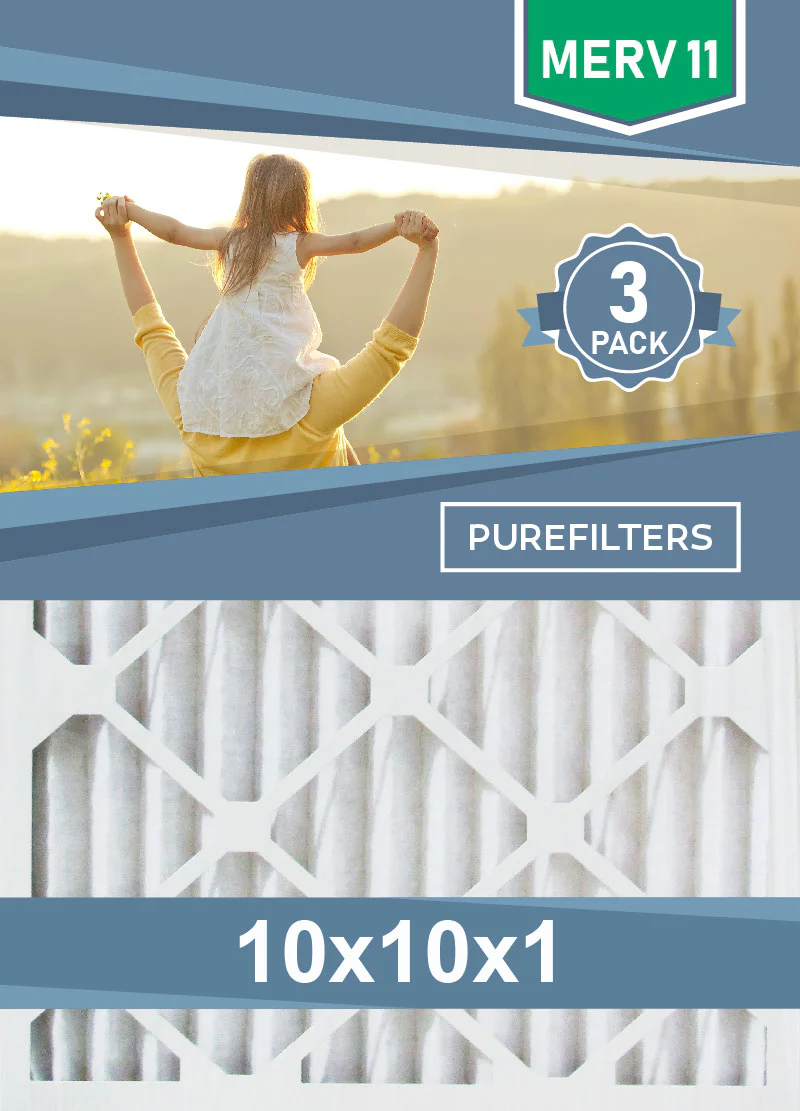 Pleated 10x10x1 Furnace Filters - (3-Pack) - MERV 8, MERV 11 and MERV 13 - Image 3