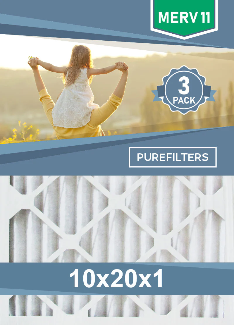 Pleated 10x20x1 Furnace Filters - (3-Pack) - MERV 8, MERV 11 and MERV 13 - Image 3