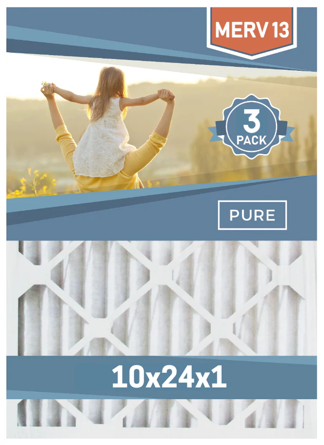 Pleated 10x24x1 Furnace Filters - (3-Pack) - MERV 8, MERV 11 and MERV 13 - Image 3