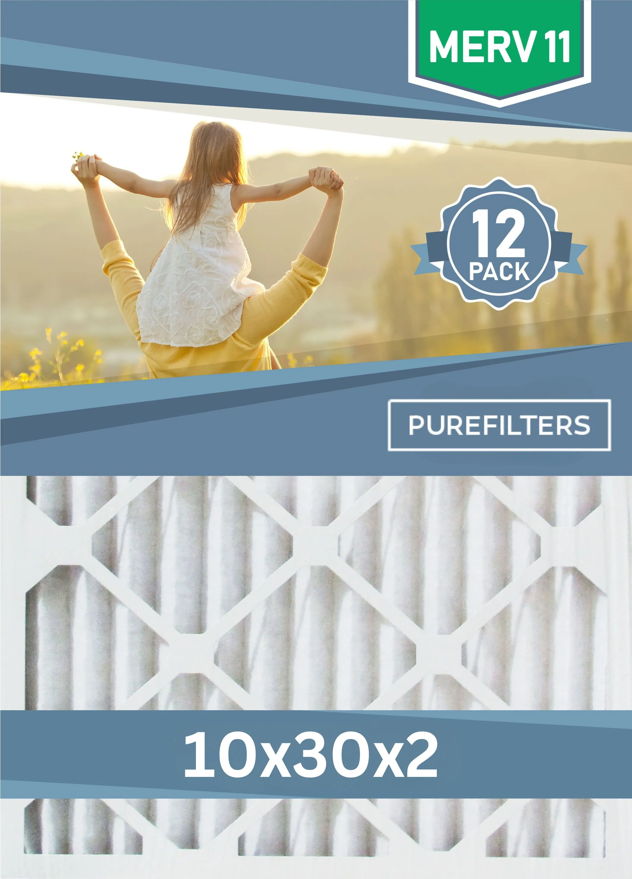 Pleated 10x30x2 Furnace Filters - (12-Pack) - Custom Size MERV 8, MERV 11 and MERV 13 - Image 3